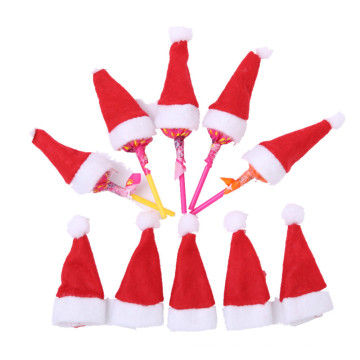 30Pcs Hot Sale Mini Santa Claus Hat Christmas Xmas Holiday Lollipop Top Topper Cover for Festival Christmas Decoration For Home